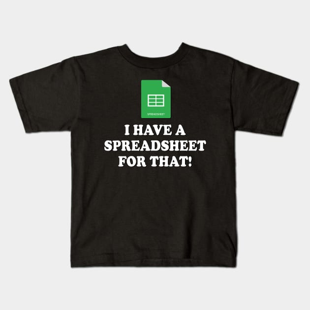 I have a spreadsheet for that Kids T-Shirt by Realfashion